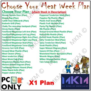 Any X1 Meat Week Plan