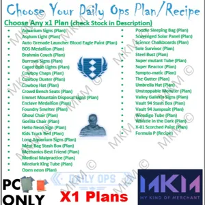 Any X1 Daily Ops Plan