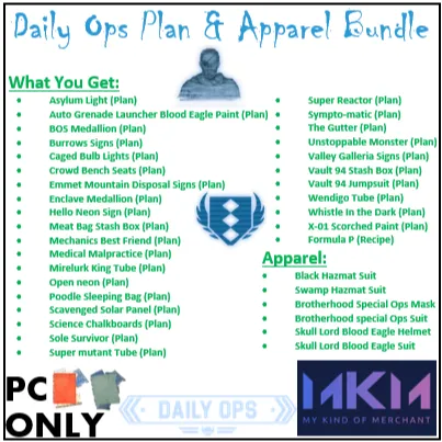 Plan | Daily Ops Bundle - Fallout 76 Game Items - Gameflip
