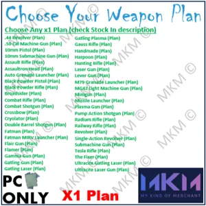 Any X1 Weapon Plan