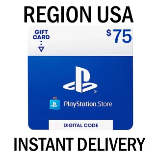 $75.00 PLAYSTATION STORE - INSTANT DELIVERY
