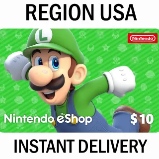 $10.00 NINTENDO ESHOP - INSTANT DELIVERY