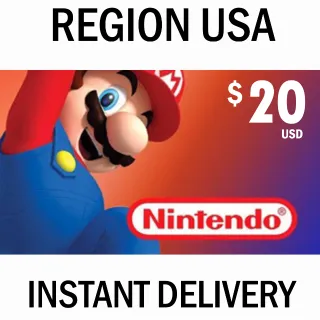 $20.00 Nintendo eShop - INSTANT DELIVERY