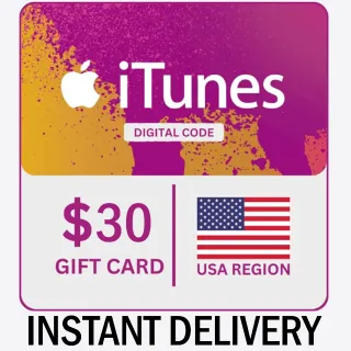 🇺🇸$30.00 ITUNES GIFT CARD - INSTANT DELIVERY🇺🇸