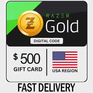 🇺🇸$500.00 RAZER GOLD - FAST DELIVERY🇺🇸