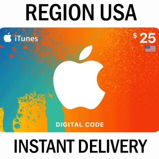 $25.00 ITUNES - INSTANT DELIVERY