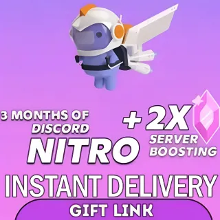 🟣🌎Discord Nitro 3 Months + 2 Boosts 🟣🌎-INSTANT DELIVERY