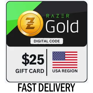 $25.00 RAZER GOLD GLOBAL CODE - INSTANT DELIVERY