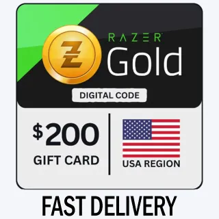 🇺🇸$200.00 RAZER GOLD - FAST DELIVERY🇺🇸