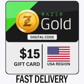 $15.00 RAZER GOLD USA CODE - FAST DELIVERY