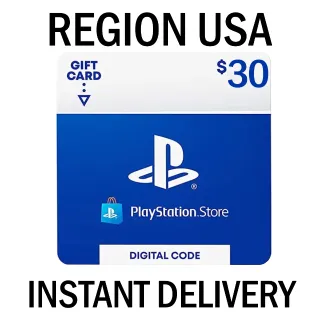 $30.00 PLAYSTATION STORE - INSTANT DELIVERY