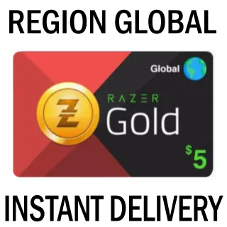 $5.00 RAZER GOLD GLOBAL CODE - INSTANT DELIVERY