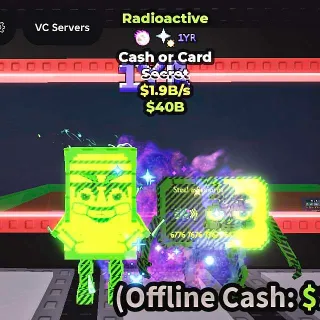 ✅ 【👑 RARE TRAITS】【1.9B/S】 | ☢️ RADIOACTIVE CASH OR CARD | 3 TRAITS | FAST DELIVERY ⚡