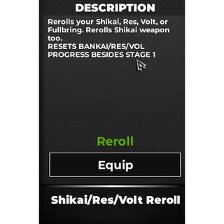 100x shikai/res/volt rerolls - Type Soul