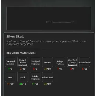 Silver Skull BluePrint + Material | Ghoul Re