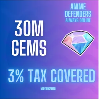 30m anime defenders gems 