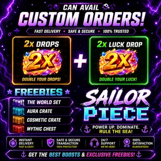 Sailor Piece 2x Luck + 2x Drops Gamepass Bundle