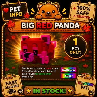 RAINBOW BIG RED PANDA | GROW A GARDEN 2