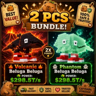 KICK A LUCKY BLOCK | BELUGA BELUGA PHANTOM AND VOLCANIC | BUNDLE | 295.5T/S