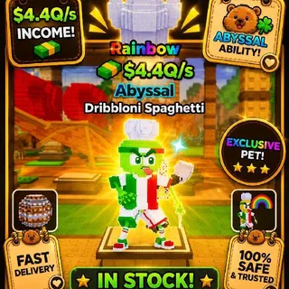 Dribbloni Spaghetti Rainbow + Q/s+ PETS | KICK A LUCKY BLOCK| MONEY MAKER | EXCLUSIVE