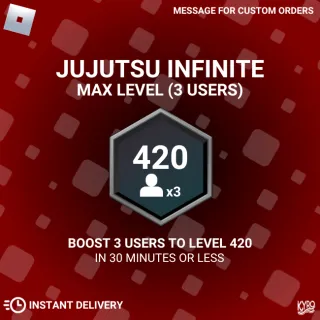 Jujutsu Infinite max level boost 0-420 3 people