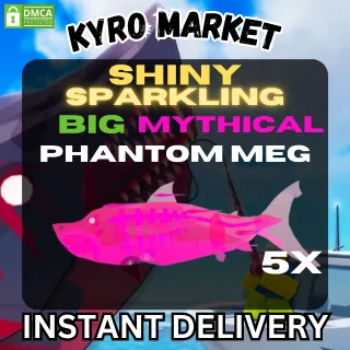 Shiny Sparkling Big Mythical Phantom Megalodon|Fisch