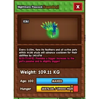 GODLY NIGHTMARE PEACOCK 100kg+