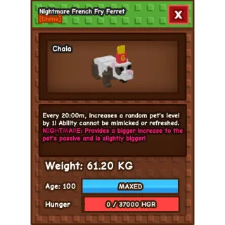 HUGE NIGHTMARE FRENCH FRY FERRET