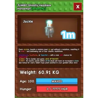 60KG GHOSTLY HEADLESS HORSEMAN NM