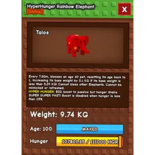 9KG RAINBOW HATCH ELEPHANT