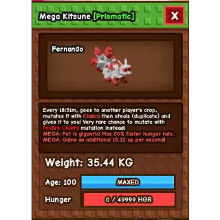 Huge Mega Red Kitsune 35kg (Semi Huge)