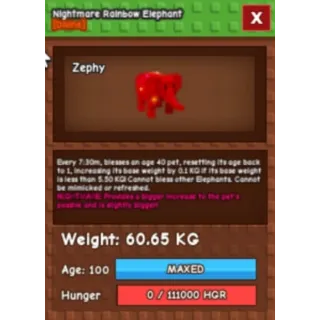 60KG RAINBOW HATCH ELEPHANT