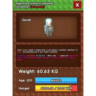 Nightmare Ghostly Headless Horseman 60kg+