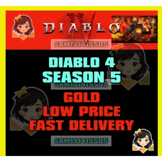 GOLD 50000 MILLION 50 BILLION  DIABLO 4 SEASON 5 - FAST DELIVERY LOW PIRCE [PC/XBOX/PS5/PS4]