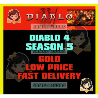 GOLD 20000 MILLION 20 BILLION  DIABLO 4 SEASON 5 - FAST DELIVERY LOW PIRCE [PC/XBOX/PS5/PS4]