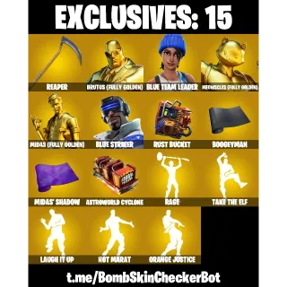 FORTNITE 204 Skins OG АССОUNТ - Blue Striker | Midas | Meowscles | Blue Team Leader | Brutus | Neymar Jr ...