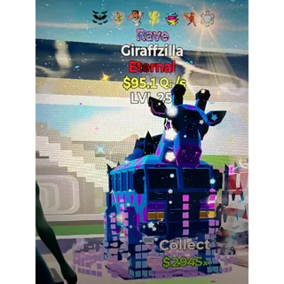 95.1 qi/s Rave Giraffzilla | Max Level | 7 Traits | Rare new Rave Huge Qi/s | Steal The Brainrot