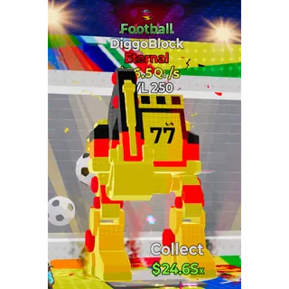 ⚽ RETIRED FOOTBALL DIGGO BLOCK | MAX LVL 250 | 36.5 Qi/s | GLITCH TRAIT 🔥