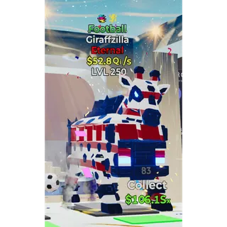 52.8 qi/s Football Giraffzilla | Max Level | Steal the Brainrot | 