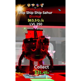 🔥 MAX LVL DARKNESS SHIP SHIP SHIP SAHUR | 63.5 Qi/s | FIREWORK + CUPID + GLITCH + SKIBIDI