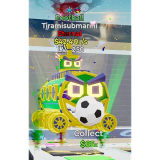 🔥 42.4 Qi/s MAX LVL 250 FOOTBALL TIRAMISUBMARINI | 3 TRAITS | TUNG TUNG + ICE + GLITCH ⚽