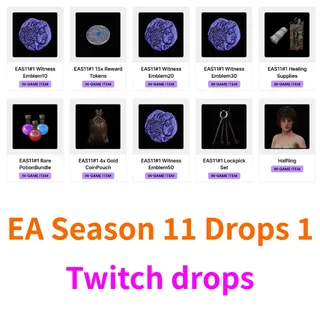 Dark and Darker Twitch drops✔️EA Season 11 Drops 1✔️10/10 Rewards ✔️