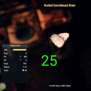 25 Broiled Scorchbeaast Brains