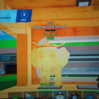 Gold Strawberry Elephant