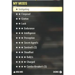 ⭐ Fallout 76 Legendary Mods – 1 to 4