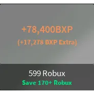 BXP TIER 4 +78,400 BXP - COMBAT WARRIORS 599R