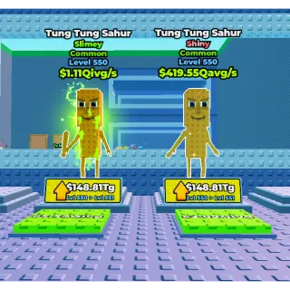 TUNG TUNG SAHUR x2 SLIMEY SHINY LVL 550 ESCAPE WAVES FOR LUCKY BLOCKS