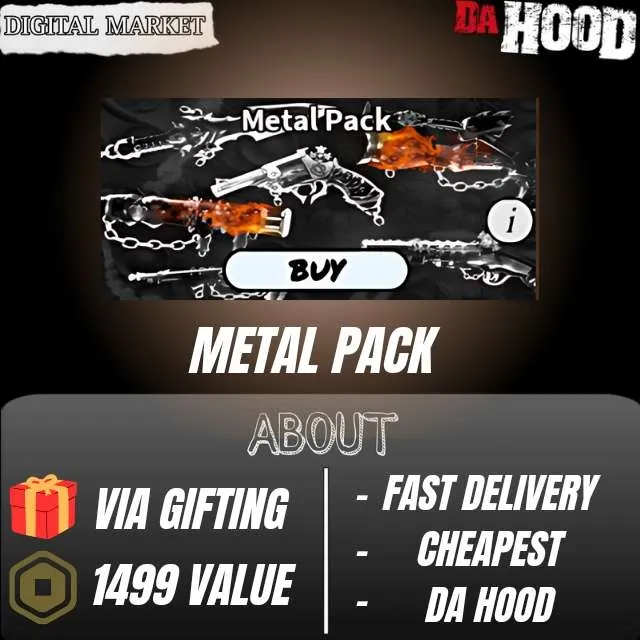Metal Pack - Da Hood Game Items - Gameflip