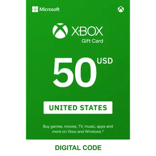 $50.00 Xbox gift card