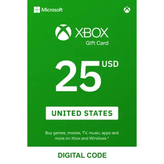 $25.00 Xbox Gift Card